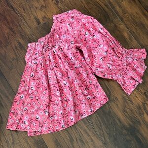 Free People Pink Floral Blouse